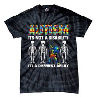 Dabbing Skeleton Not A Disability ASD Awareness Tie-Dye T-Shirt