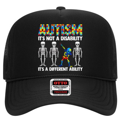 Dabbing Skeleton Not A Disability ASD Awareness Trucker Hat