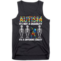 Dabbing Skeleton Not A Disability ASD Awareness Tank Top