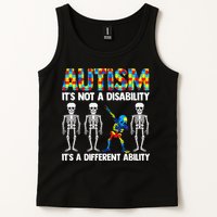Dabbing Skeleton Not A Disability ASD Awareness Tank Top