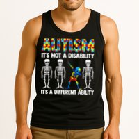 Dabbing Skeleton Not A Disability ASD Awareness Tank Top