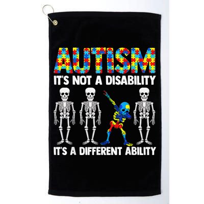 Dabbing Skeleton Not A Disability ASD Awareness Golf Towel