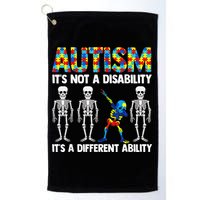Dabbing Skeleton Not A Disability ASD Awareness Golf Towel