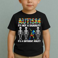 Dabbing Skeleton Not A Disability ASD Awareness Toddler T-Shirt