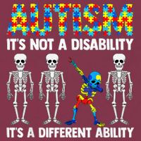 Dabbing Skeleton Not A Disability ASD Awareness 16oz Travel Tumbler