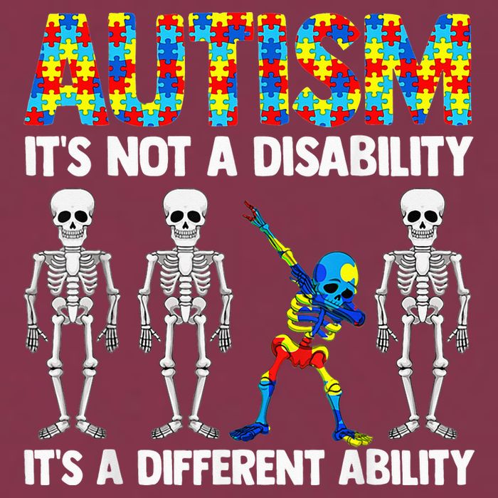 Dabbing Skeleton Not A Disability ASD Awareness 16oz Travel Tumbler