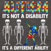 Dabbing Skeleton Not A Disability ASD Awareness Vector Backpack