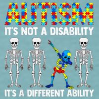 Dabbing Skeleton Not A Disability ASD Awareness Sueded Cloud Jersey T-Shirt