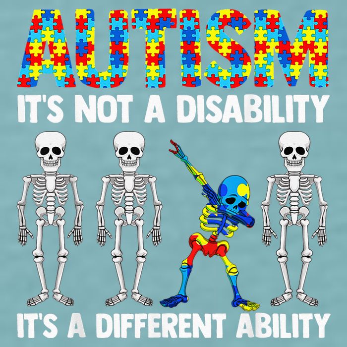 Dabbing Skeleton Not A Disability ASD Awareness Sueded Cloud Jersey T-Shirt