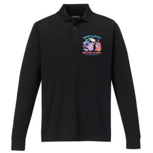 Driving School Nice Parking Spot Rita Performance Long Sleeve Polo