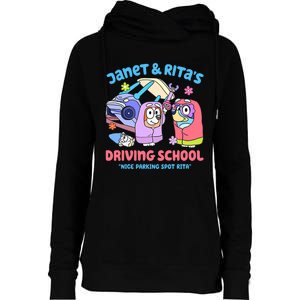 Driving School Nice Parking Spot Rita Womens Funnel Neck Pullover Hood