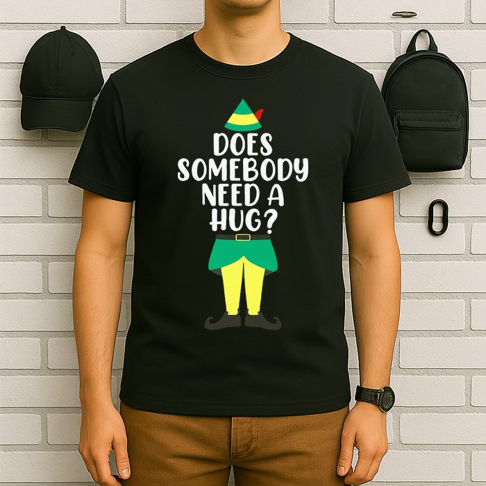 Does Somebody Need A Hug Christmas Elf Buddy Ugly Sweaters T-Shirt