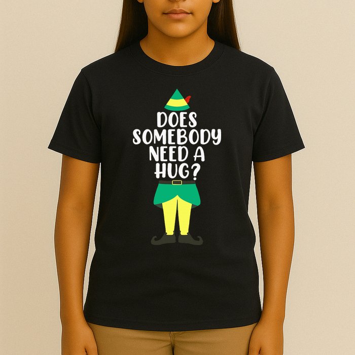 Does Somebody Need A Hug Christmas Elf Buddy Ugly Sweaters T-Shirt