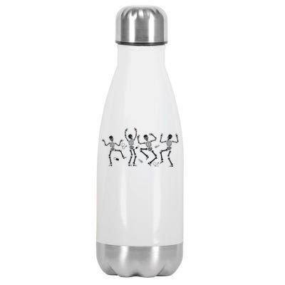 Dancing Skeletons Nurse Scrub Top Halloween Costume Gift Stainless Steel Insulated Water Bottle