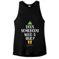 Does Somebody Need A Hug Christmas Elf Buddy Ladies PosiCharge Tri-Blend Wicking Tank