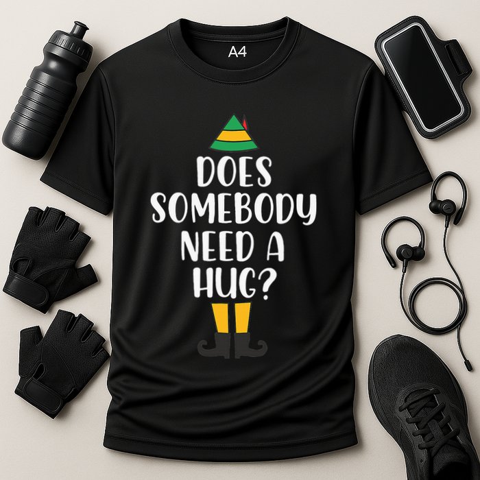 Does Somebody Need A Hug Christmas Elf Buddy Performance Shirt