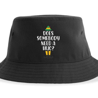Does Somebody Need A Hug Christmas Elf Buddy Sustainable Bucket Hat
