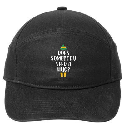 Does Somebody Need A Hug Christmas Elf Buddy 7-Panel Snapback Hat