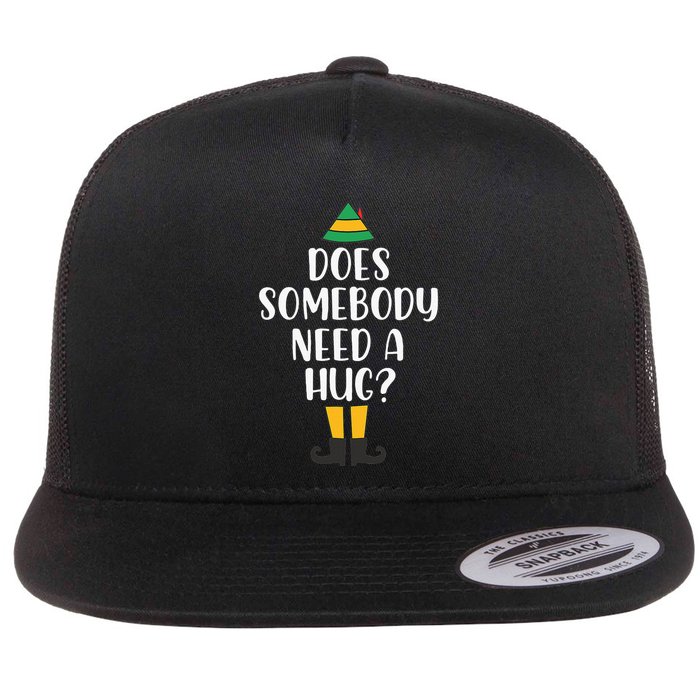 Does Somebody Need A Hug Christmas Elf Buddy Flatbill Hat