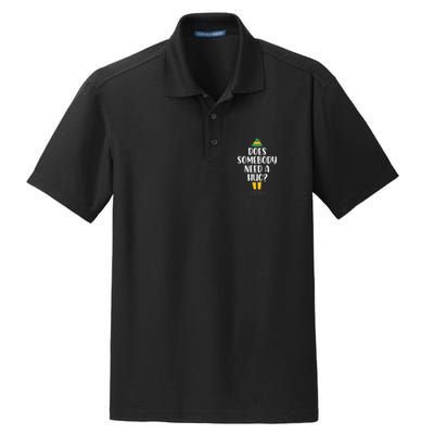 Does Somebody Need A Hug Christmas Elf Buddy Dry Zone Grid Polo