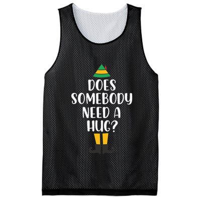 Does Somebody Need A Hug Christmas Elf Buddy Mesh Reversible Basketball Jersey Tank