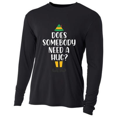 Does Somebody Need A Hug Christmas Elf Buddy Cooling Performance Long Sleeve Crew