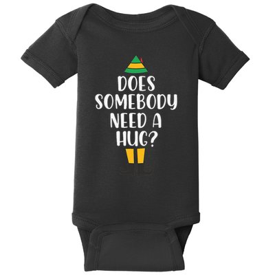 Does Somebody Need A Hug Christmas Elf Buddy Baby Bodysuit
