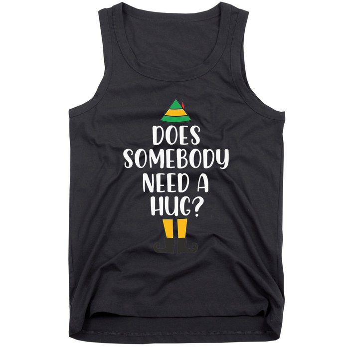 Does Somebody Need A Hug Christmas Elf Buddy Tank Top