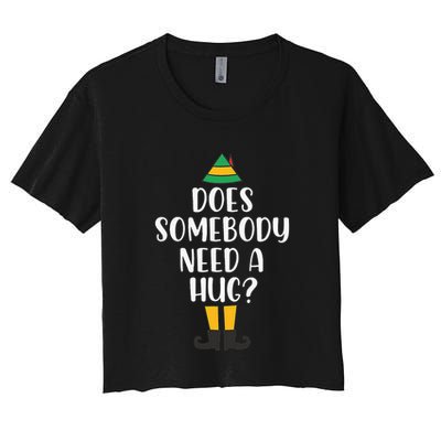 Does Somebody Need A Hug Christmas Elf Buddy Crop Top