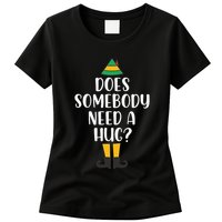 Does Somebody Need A Hug Christmas Elf Buddy Womens T-Shirt