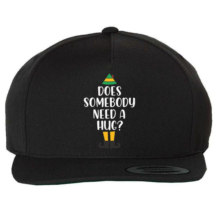 Does Somebody Need A Hug Christmas Elf Buddy Wool Snapback Cap