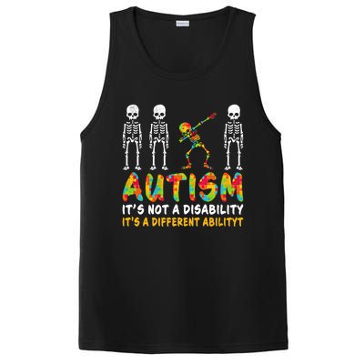 Dabbing Skeleton Not A Disability Autism Awareness Gift PosiCharge Competitor Tank