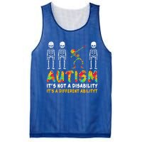 Dabbing Skeleton Not A Disability Autism Awareness Gift Mesh Reversible Basketball Jersey Tank