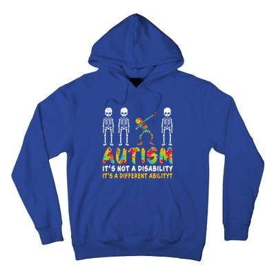 Dabbing Skeleton Not A Disability Autism Awareness Gift Tall Hoodie