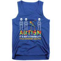 Dabbing Skeleton Not A Disability Autism Awareness Gift Tank Top