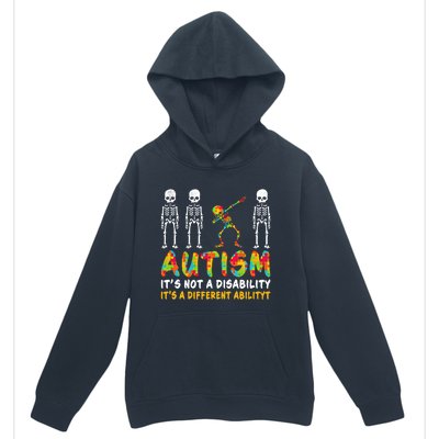 Dabbing Skeleton Not A Disability Autism Awareness Gift Urban Pullover Hoodie