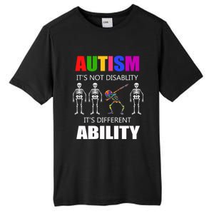 Dabbing Skeleton Not A Disability Autism Awareness Great Gift Tall Fusion ChromaSoft Performance T-Shirt