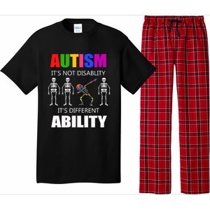 Dabbing Skeleton Not A Disability Autism Awareness Great Gift Pajama Set