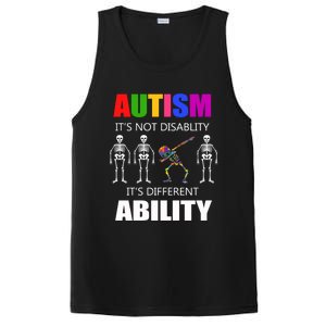 Dabbing Skeleton Not A Disability Autism Awareness Great Gift PosiCharge Competitor Tank