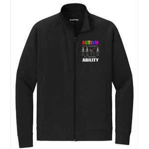 Dabbing Skeleton Not A Disability Autism Awareness Great Gift Stretch Full-Zip Cadet Jacket