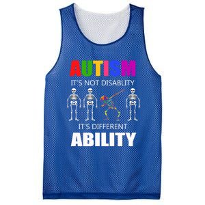 Dabbing Skeleton Not A Disability Autism Awareness Great Gift Mesh Reversible Basketball Jersey Tank