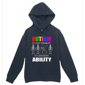 Dabbing Skeleton Not A Disability Autism Awareness Great Gift Urban Pullover Hoodie