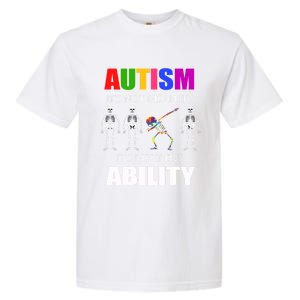 Dabbing Skeleton Not A Disability Autism Awareness Great Gift Garment-Dyed Heavyweight T-Shirt