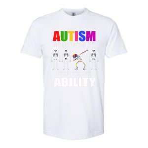 Dabbing Skeleton Not A Disability Autism Awareness Great Gift Softstyle CVC T-Shirt