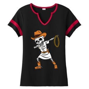 Dabbing Skeleton Nurse Cow Halloween Meaningful Gift Ladies Halftime Notch Neck Tee