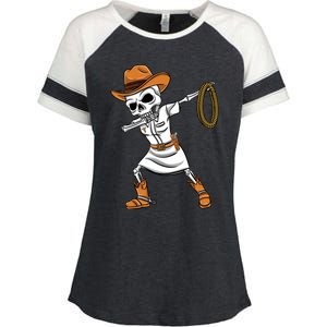 Dabbing Skeleton Nurse Cow Halloween Meaningful Gift Enza Ladies Jersey Colorblock Tee