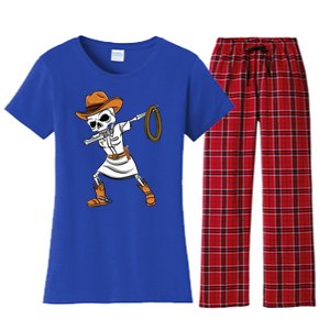 Dabbing Skeleton Nurse Cow Halloween Meaningful Gift Women's Flannel Pajama Set