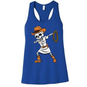 Dabbing Skeleton Nurse Cow Halloween Meaningful Gift Women's Racerback Tank