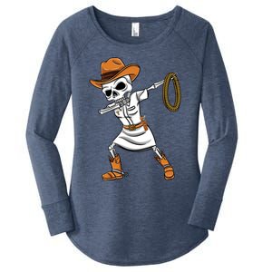 Dabbing Skeleton Nurse Cow Halloween Meaningful Gift Women's Perfect Tri Tunic Long Sleeve Shirt