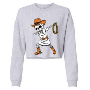 Dabbing Skeleton Nurse Cow Halloween Meaningful Gift Cropped Pullover Crew